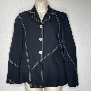 Moschino Cheap Chic Blazer Jacket Size 10 Black Old Money Quiet Luxury Italy